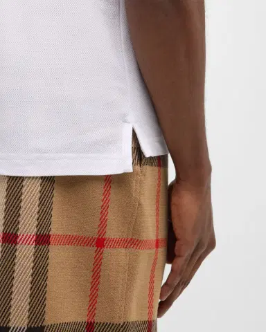 Burberry Men's Pique Polo Shirt with Check Collar | Thumbnail 7 Burberry Men's Pique Polo Shirt with Check Collar | Thumbnail 7