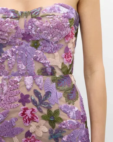 Bronx and Banco Dahlia Strapless Floral-Embroidered Sequin Gown | Thumbnail 5 Bronx and Banco Dahlia Strapless Floral-Embroidered Sequin Gown | Thumbnail 5