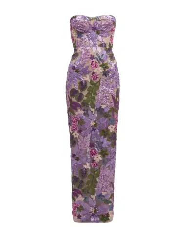 Bronx and Banco Dahlia Strapless Floral-Embroidered Sequin Gown | Thumbnail 1 Bronx and Banco Dahlia Strapless Floral-Embroidered Sequin Gown | Thumbnail 1