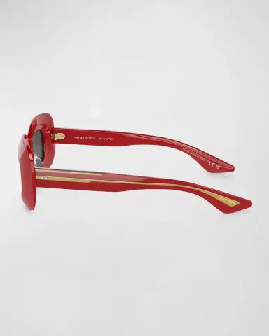 Khaite x Oliver Peoples Beveled Acetate Rectangle Sunglasses | Thumbnail 2 Khaite x Oliver Peoples Beveled Acetate Rectangle Sunglasses | Thumbnail 2