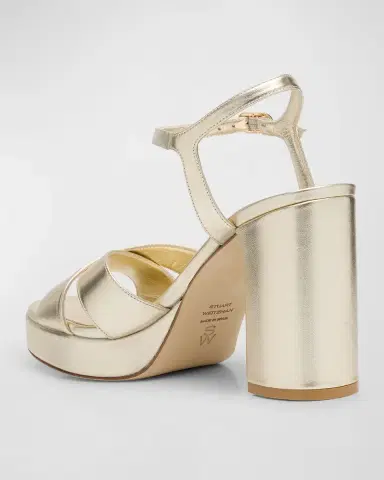 Stuart Weitzman Dayna Metallic Crisscross Platform Sandals | Thumbnail 4 Stuart Weitzman Dayna Metallic Crisscross Platform Sandals | Thumbnail 4