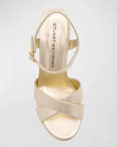 Stuart Weitzman Dayna Metallic Crisscross Platform Sandals | Thumbnail 5 Stuart Weitzman Dayna Metallic Crisscross Platform Sandals | Thumbnail 5