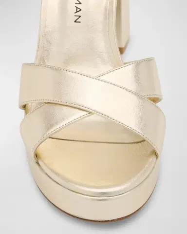Stuart Weitzman Dayna Metallic Crisscross Platform Sandals | Thumbnail 6 Stuart Weitzman Dayna Metallic Crisscross Platform Sandals | Thumbnail 6