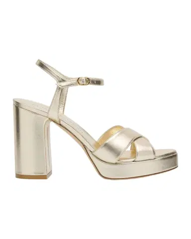 Stuart Weitzman Dayna Metallic Crisscross Platform Sandals | Thumbnail 1 Stuart Weitzman Dayna Metallic Crisscross Platform Sandals | Thumbnail 1