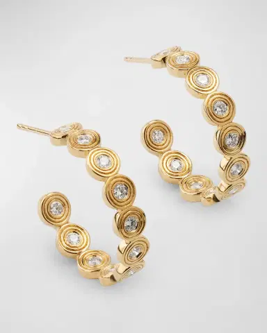 Sydney Evan 14k Gold Fluted Diamond Earrings | Thumbnail 3 Sydney Evan 14k Gold Fluted Diamond Earrings | Thumbnail 3