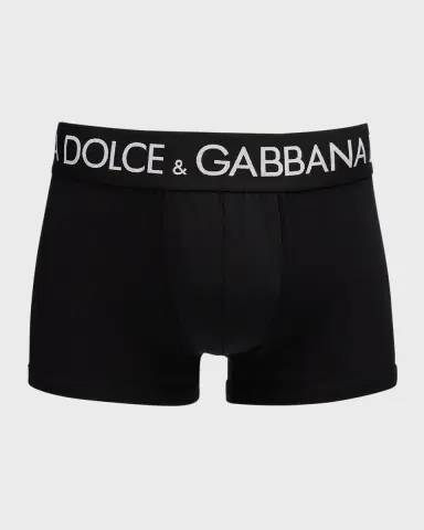 Dolce & Gabbana Men's 2-Pack Waistband-Logo Jersey Boxers | Thumbnail 2 Dolce & Gabbana Men's 2-Pack Waistband-Logo Jersey Boxers | Thumbnail 2