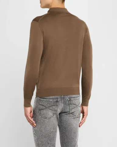 Stefano Ricci Men's Cashmere Polo Sweater | Thumbnail 3 Stefano Ricci Men's Cashmere Polo Sweater | Thumbnail 3