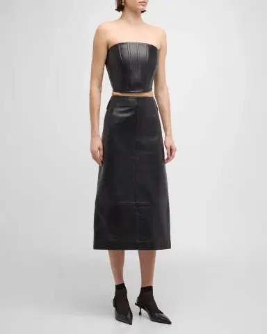 Marc Jacobs Leather Slim Pencil Midi Skirt | Thumbnail 3 Marc Jacobs Leather Slim Pencil Midi Skirt | Thumbnail 3
