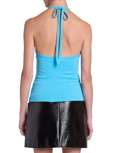 Courrèges Women's Contrast Tie-Back Tank - Aqua | Thumbnail 5 Courrèges Women's Contrast Tie-Back Tank - Aqua | Thumbnail 5