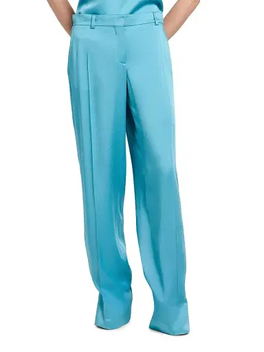 Stella McCartney Women's Satin Dropped Waist Straight Pants - Steel | Thumbnail 3 Stella McCartney Women's Satin Dropped Waist Straight Pants - Steel | Thumbnail 3