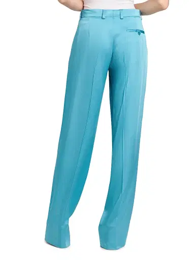 Stella McCartney Women's Satin Dropped Waist Straight Pants - Steel | Thumbnail 5 Stella McCartney Women's Satin Dropped Waist Straight Pants - Steel | Thumbnail 5