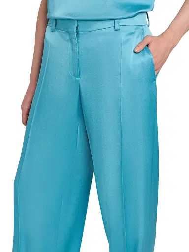 Stella McCartney Women's Satin Dropped Waist Straight Pants - Steel | Thumbnail 6 Stella McCartney Women's Satin Dropped Waist Straight Pants - Steel | Thumbnail 6