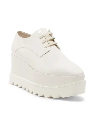 Stella McCartney Women's Elyse Shiny Patent 75MM Platform Lace-Up Shoes - Ivory - Size 8.5 | Thumbnail 2 Stella McCartney Women's Elyse Shiny Patent 75MM Platform Lace-Up Shoes - Ivory - Size 8.5 | Thumbnail 2