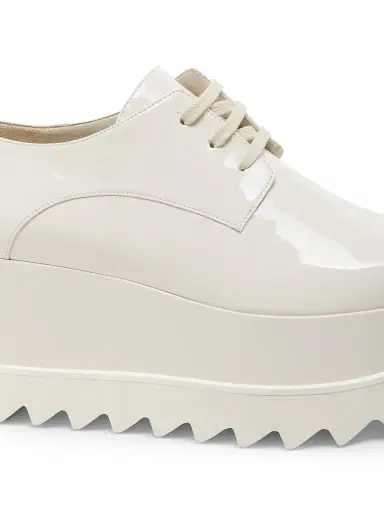 Stella McCartney Women's Elyse Shiny Patent 75MM Platform Lace-Up Shoes - Ivory - Size 8.5 | Thumbnail 5 Stella McCartney Women's Elyse Shiny Patent 75MM Platform Lace-Up Shoes - Ivory - Size 8.5 | Thumbnail 5