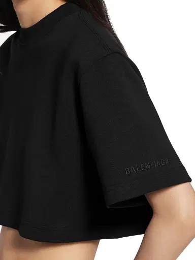 Balenciaga Women's Cropped T-Shirt - Black | Thumbnail 5 Balenciaga Women's Cropped T-Shirt - Black | Thumbnail 5