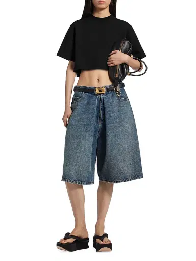 Balenciaga Women's Cropped T-Shirt - Black | Thumbnail 6 Balenciaga Women's Cropped T-Shirt - Black | Thumbnail 6