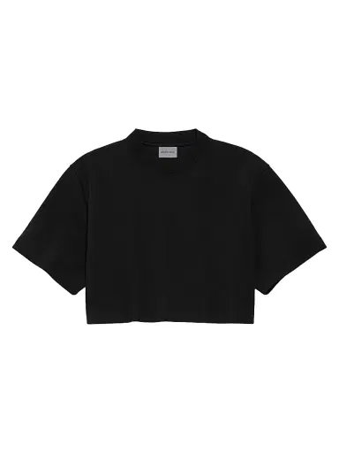 Balenciaga Women's Cropped T-Shirt - Black | Thumbnail 1 Balenciaga Women's Cropped T-Shirt - Black | Thumbnail 1