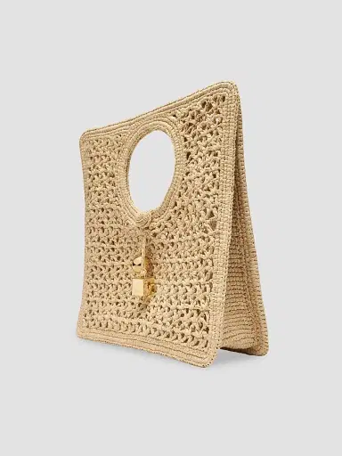 Jacquemus Women's Le Petit Carré Crotchet-Knit Raffia Bag | Thumbnail 2 Jacquemus Women's Le Petit Carré Crotchet-Knit Raffia Bag | Thumbnail 2