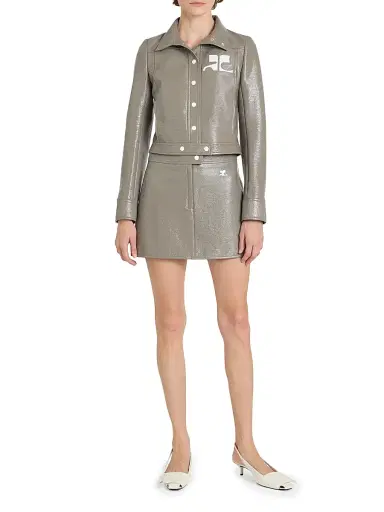 Courreges Women's Vinyle Reedition Miniskirt - Light Mocha | Thumbnail 2 Courreges Women's Vinyle Reedition Miniskirt - Light Mocha | Thumbnail 2