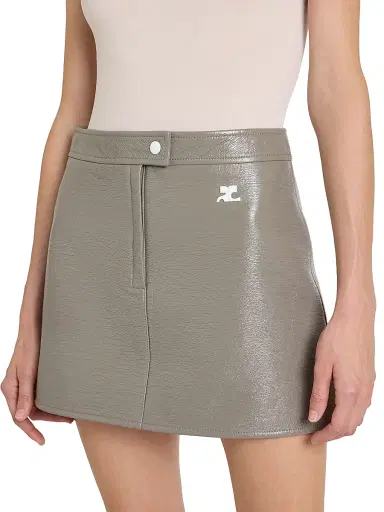 Courreges Women's Vinyle Reedition Miniskirt - Light Mocha | Thumbnail 6 Courreges Women's Vinyle Reedition Miniskirt - Light Mocha | Thumbnail 6