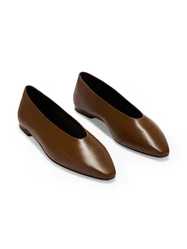 Aeyde Women's Betty Leather Flats - Tobacco | Thumbnail 2 Aeyde Women's Betty Leather Flats - Tobacco | Thumbnail 2