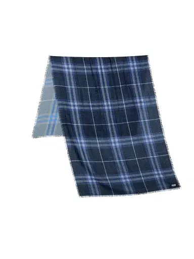 Burberry Women's Check Wool-Silk Scarf - Dive Torrent Blue | Thumbnail 3 Burberry Women's Check Wool-Silk Scarf - Dive Torrent Blue | Thumbnail 3