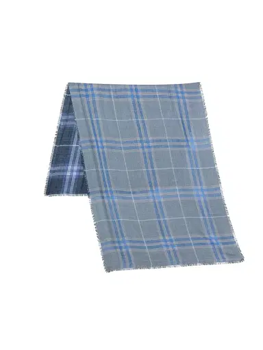 Burberry Women's Check Wool-Silk Scarf - Dive Torrent Blue | Thumbnail 1 Burberry Women's Check Wool-Silk Scarf - Dive Torrent Blue | Thumbnail 1