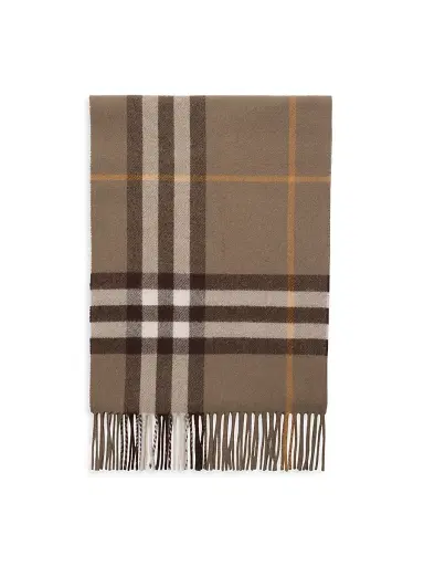 Burberry Women's Check Cashmere Scarf - Vole | Thumbnail 2 Burberry Women's Check Cashmere Scarf - Vole | Thumbnail 2