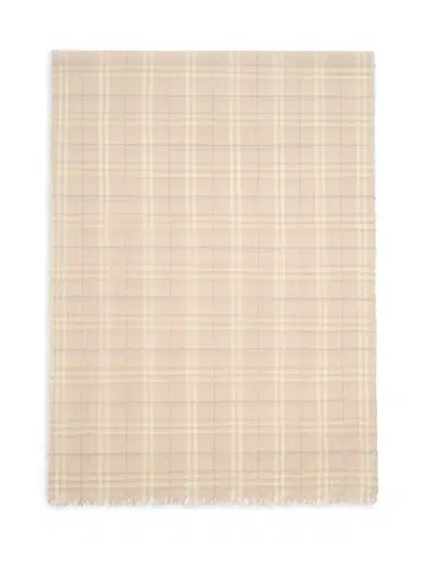 Burberry Women's Micro-Check Wool-Silk Scarf - Sesame Beige | Thumbnail 1 Burberry Women's Micro-Check Wool-Silk Scarf - Sesame Beige | Thumbnail 1