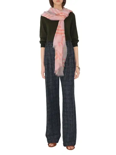 Burberry Women's Check Wool Scarf - Sugar | Thumbnail 2 Burberry Women's Check Wool Scarf - Sugar | Thumbnail 2
