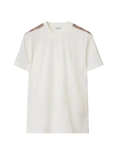 Burberry Men's Check Shoulder Cotton T-Shirt | Thumbnail 1 Burberry Men's Check Shoulder Cotton T-Shirt | Thumbnail 1