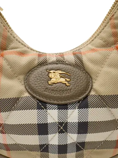Burberry Women's Check Horseshoe Crossbody Bag - Sand | Thumbnail 4 Burberry Women's Check Horseshoe Crossbody Bag - Sand | Thumbnail 4