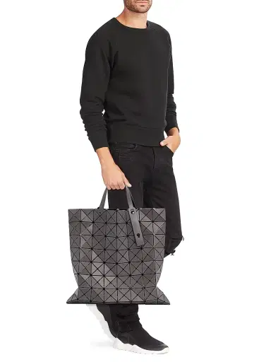 Bao Bao Issey Miyake Men's Lucent Matte Tote Bag - Charcoal Gray | Thumbnail 2 Bao Bao Issey Miyake Men's Lucent Matte Tote Bag - Charcoal Gray | Thumbnail 2
