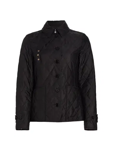 Burberry Women's Fernleigh Quilted Logo Jacket - Black - Size XXS | Thumbnail 1 Burberry Women's Fernleigh Quilted Logo Jacket - Black - Size XXS | Thumbnail 1