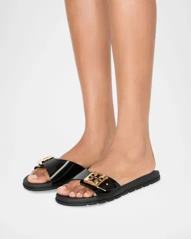 Tory Burch Glossy Buckle Slide Sandals | Thumbnail 2 Tory Burch Glossy Buckle Slide Sandals | Thumbnail 2
