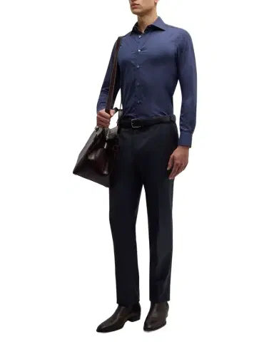 Brioni Men's Textured Wool Dress Pants | Thumbnail 1 Brioni Men's Textured Wool Dress Pants | Thumbnail 1