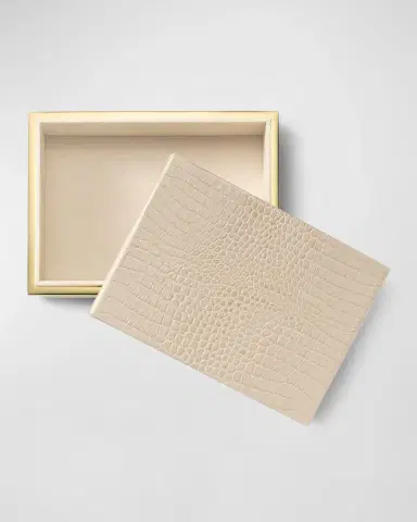 AERIN Classic Croc Leather Small Box | Thumbnail 2 AERIN Classic Croc Leather Small Box | Thumbnail 2