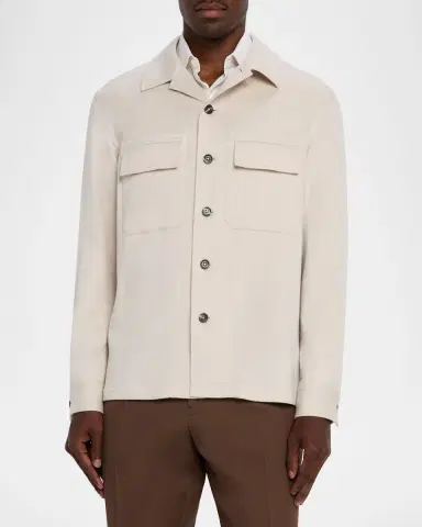Zegna Men's Oasi Cashmere Overshirt | Thumbnail 4 Zegna Men's Oasi Cashmere Overshirt | Thumbnail 4