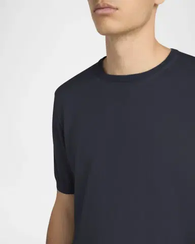 Giorgio Armani Men's Silk-Cotton Crew T-Shirt | Thumbnail 5 Giorgio Armani Men's Silk-Cotton Crew T-Shirt | Thumbnail 5