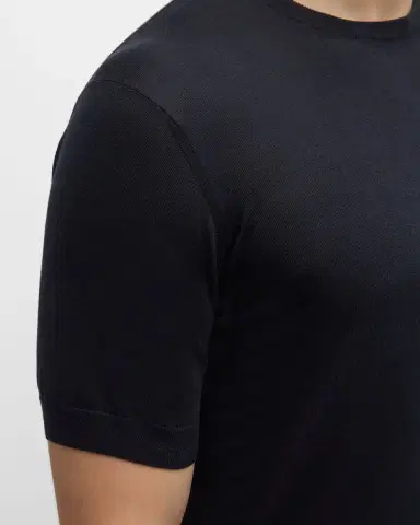 Giorgio Armani Men's Silk-Cotton Crew T-Shirt | Thumbnail 7 Giorgio Armani Men's Silk-Cotton Crew T-Shirt | Thumbnail 7