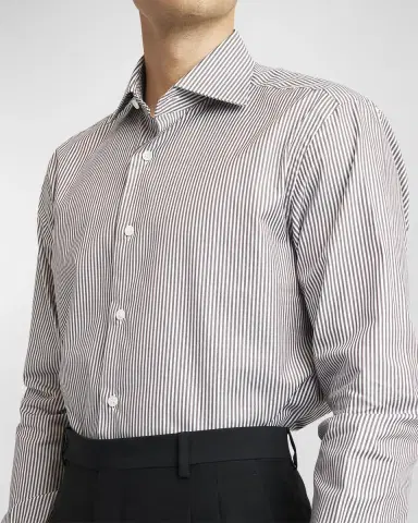Brioni Men 's Cotton Bengal Stripe Dress Shirt | Thumbnail 7 Brioni Men 's Cotton Bengal Stripe Dress Shirt | Thumbnail 7