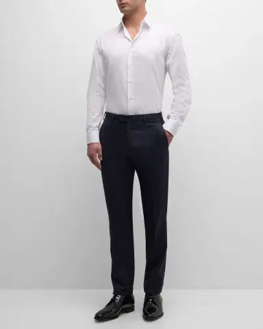 Giorgio Armani Men's Solid Cotton Sport Shirt | Thumbnail 2 Giorgio Armani Men's Solid Cotton Sport Shirt | Thumbnail 2
