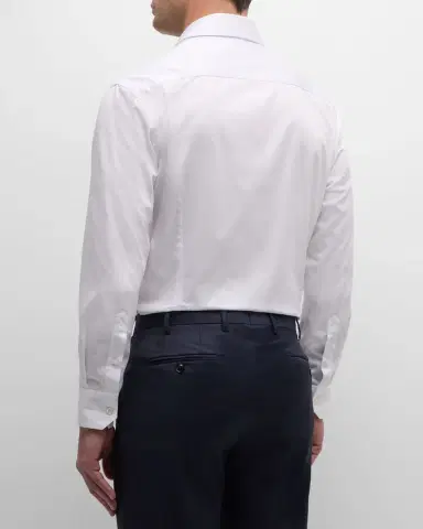 Giorgio Armani Men's Solid Cotton Sport Shirt | Thumbnail 3 Giorgio Armani Men's Solid Cotton Sport Shirt | Thumbnail 3