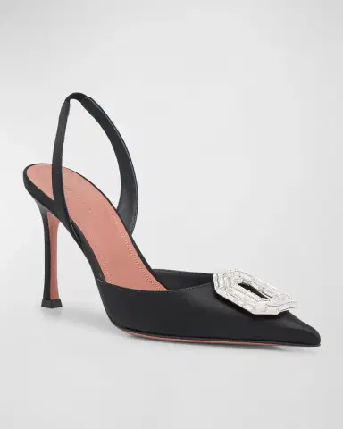 Amina Muaddi Camelia Silk Crystal Halter Pumps | Thumbnail 3 Amina Muaddi Camelia Silk Crystal Halter Pumps | Thumbnail 3