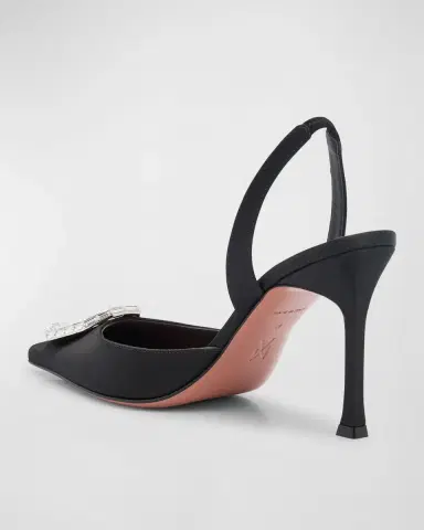 Amina Muaddi Camelia Silk Crystal Halter Pumps | Thumbnail 4 Amina Muaddi Camelia Silk Crystal Halter Pumps | Thumbnail 4
