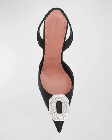 Amina Muaddi Camelia Silk Crystal Halter Pumps | Thumbnail 5 Amina Muaddi Camelia Silk Crystal Halter Pumps | Thumbnail 5