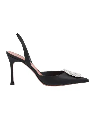Amina Muaddi Camelia Silk Crystal Halter Pumps | Thumbnail 1 Amina Muaddi Camelia Silk Crystal Halter Pumps | Thumbnail 1