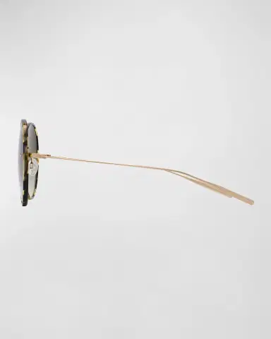 Barton Perreira Rigby Havana Titanium & Acetate Round Sunglasses | Thumbnail 2 Barton Perreira Rigby Havana Titanium & Acetate Round Sunglasses | Thumbnail 2