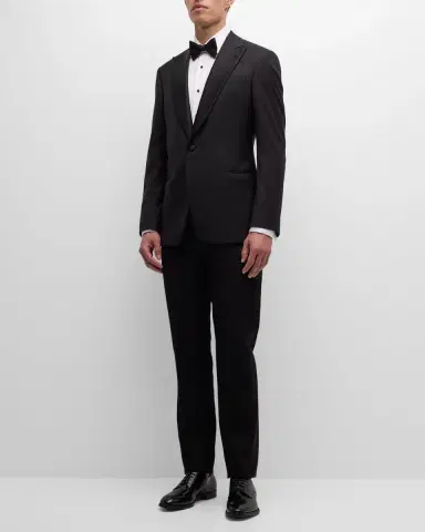 Giorgio Armani Men 's Wool Satin-Lapel Two-Piece Tuxedo Set | Thumbnail 2 Giorgio Armani Men 's Wool Satin-Lapel Two-Piece Tuxedo Set | Thumbnail 2