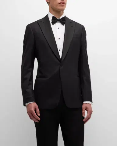 Giorgio Armani Men 's Wool Satin-Lapel Two-Piece Tuxedo Set | Thumbnail 4 Giorgio Armani Men 's Wool Satin-Lapel Two-Piece Tuxedo Set | Thumbnail 4